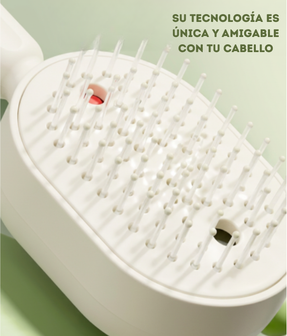 Peine Eléctrico con Spray y Masaje, Antiestático, Autolimpiante y Aplicador de Aceite Capilar