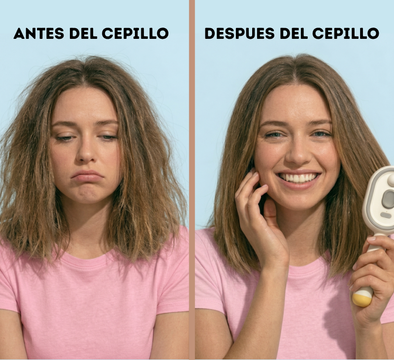 Peine Eléctrico con Spray y Masaje, Antiestático, Autolimpiante y Aplicador de Aceite Capilar