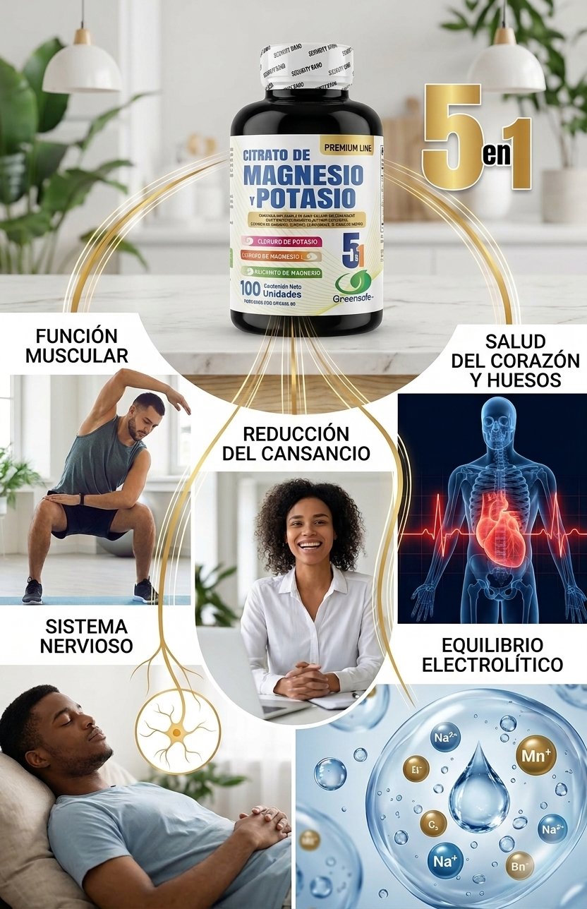 Citrato de magnesio y potasio 5en1 - X2